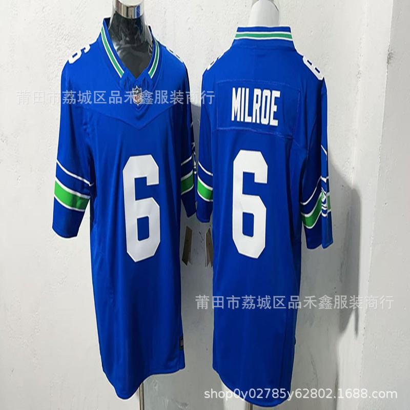 Seattle Seahawks NFL Football Jersey Men Women Cotton Team Apparel Retro Blue 14 10 6 11 21 Number