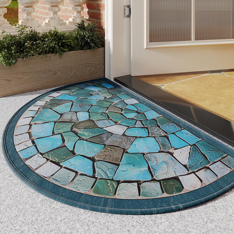 Retro-Stil Eingangstür Bodenmatte Home Entry Halbrundbogen rutschfeste Teppich Sand Staubentfernung Veranda Teppich