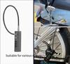 Maishi Cross-Border Password Soft Steel Cable Rope Lock for Helmet and Bicycle Anti-Cut & Anti-Pry Black/Gray