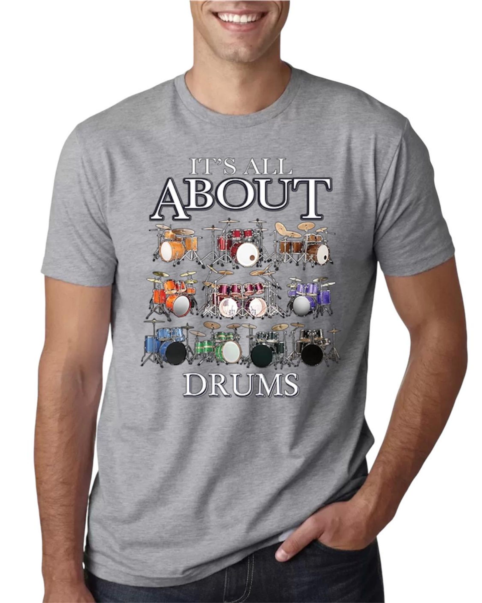 It’s All About Drums Percussion Lover’s Graphic T shirt XL