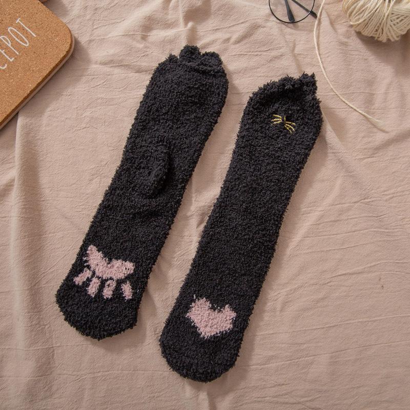 Coral Fleece Socks for Women Autumn and Winter Mid Calf Socks Fleece Lined Thickened Floor Socks Home Sleep Socks Warm Winter Postpartum Socks