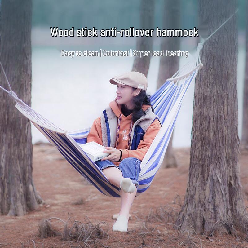 Makizaza Single Anti-Rollover Canvas Hammock