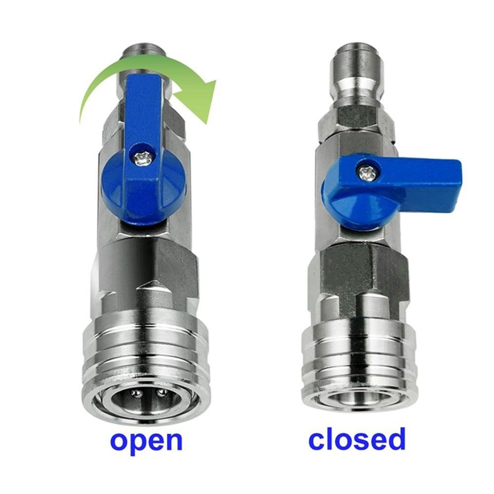 1Pcs for Power Washer Ball Valve Kit Water Flow Switch 3/8 1/4 Inch Washer Quick Connector Stainless Steel High Pressure