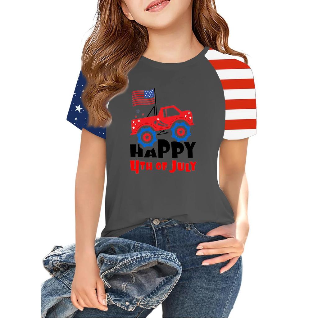 Oberteile für Jugendliche Kinder Jungen und Mädchen 2-10 Jahre Rundhals Kurzarm Trendige Oberteile