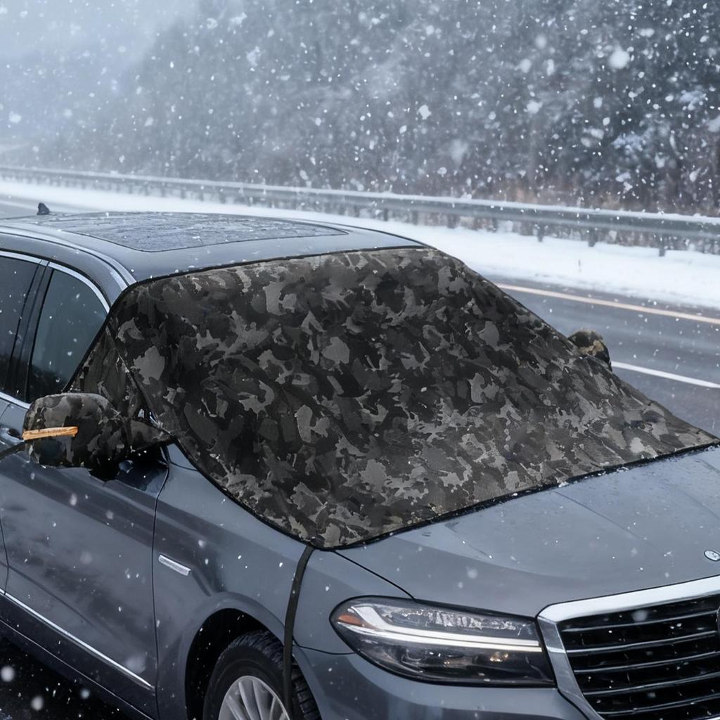 Car Windshield Cover Windproof Heavy Duty Protector Winter Car Oxford Fabric Ice Rain Cover for Vehicle Motorcycle Sedan Pickup