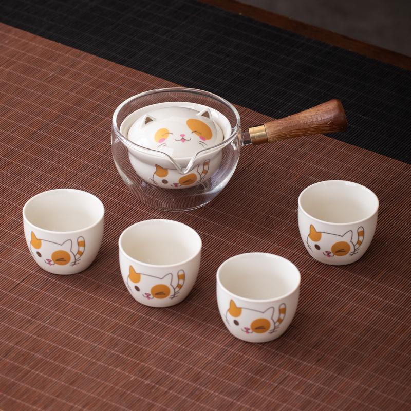 2026 Rotating Teapot Travel Set – Portable Gongfu Tea Cup & Pot for Home and Car