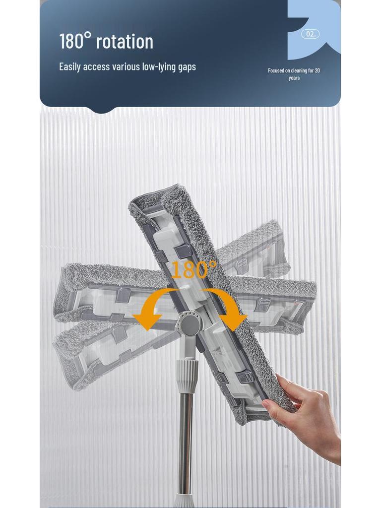 Uncle Dapeng 2026 Large Flat Mop: Home Use, One-Wipe Clean, Tile Floor, Cloth & Paper Clips.