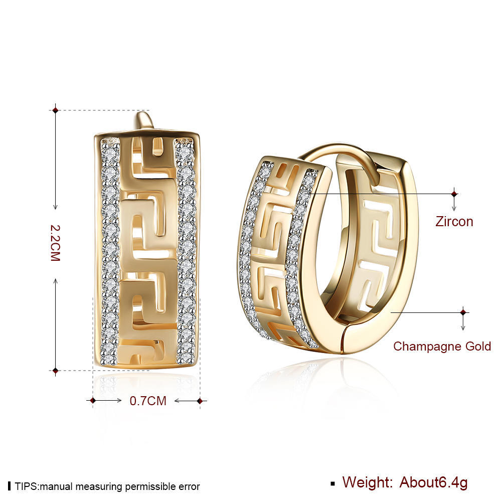 Umcho Yellow Gold and Silver CZ Zircon Square Hoop Earrings for Women