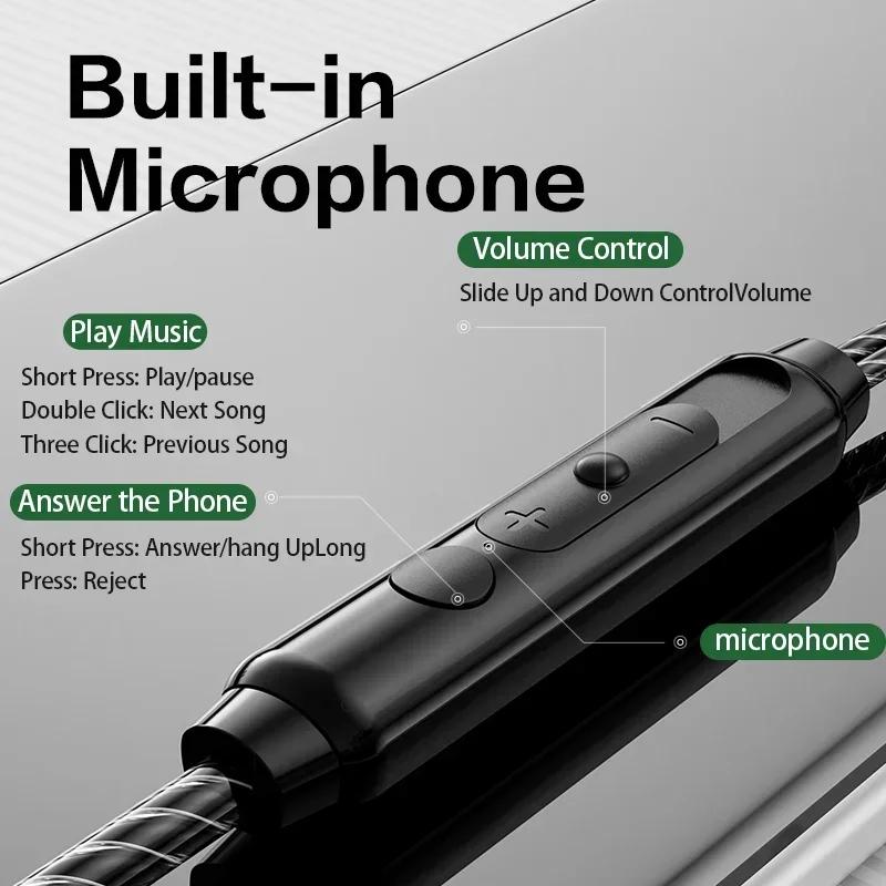 Dynamická drátová sluchátka HIFI Heavy Bass Music Headset Sluchátka do uší 3,5 mm s mikrofonem Závodní sportovní herní sluchátka s potlačením hluku