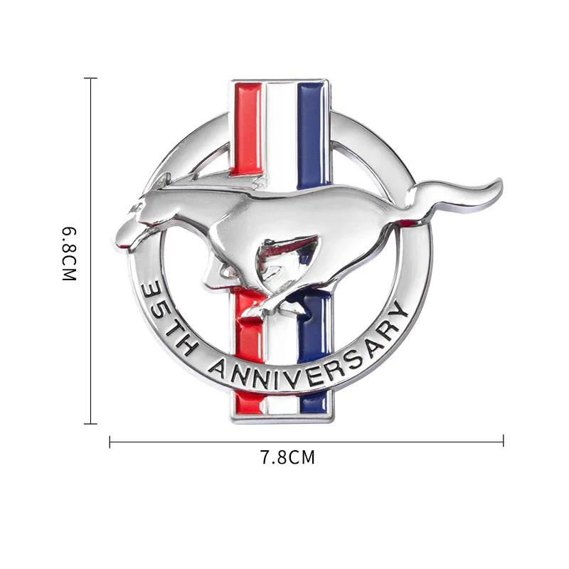 AJV1 3D Metal Fender Side Badge Decal Rear Trunk Running Horse Emblem Styling for Ford Mustang Kuga Escape Focus Ranger Edge Fusion