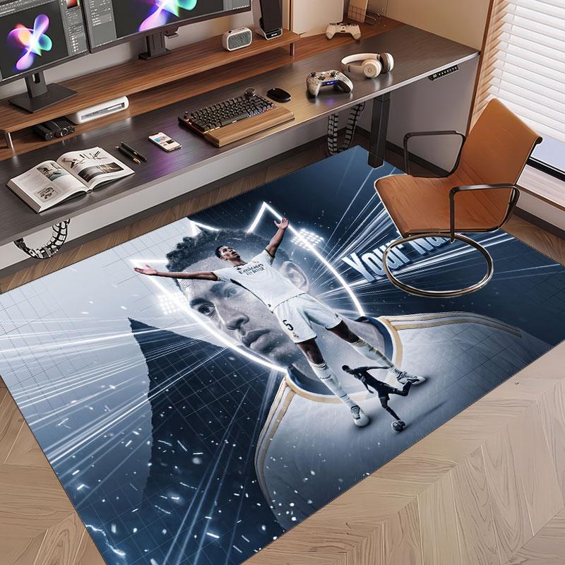Custom Rug Jude Bellingham Pattern Print Name Text Soft Non‑Slip Floor Carpet for Home Indoor Decoration