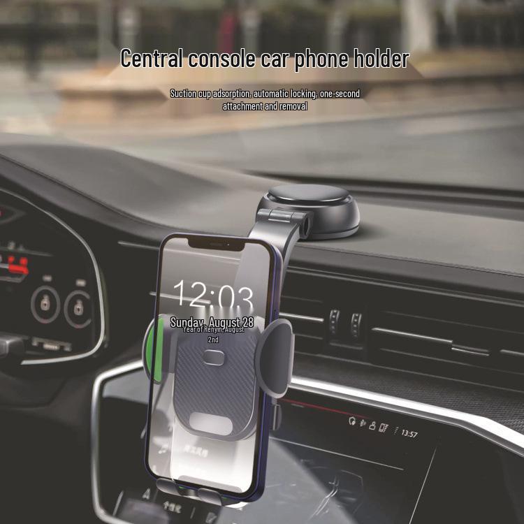 360° Rotating Anti-Shake Phone Holder with Strong Suction Cup for Car Console Navigation