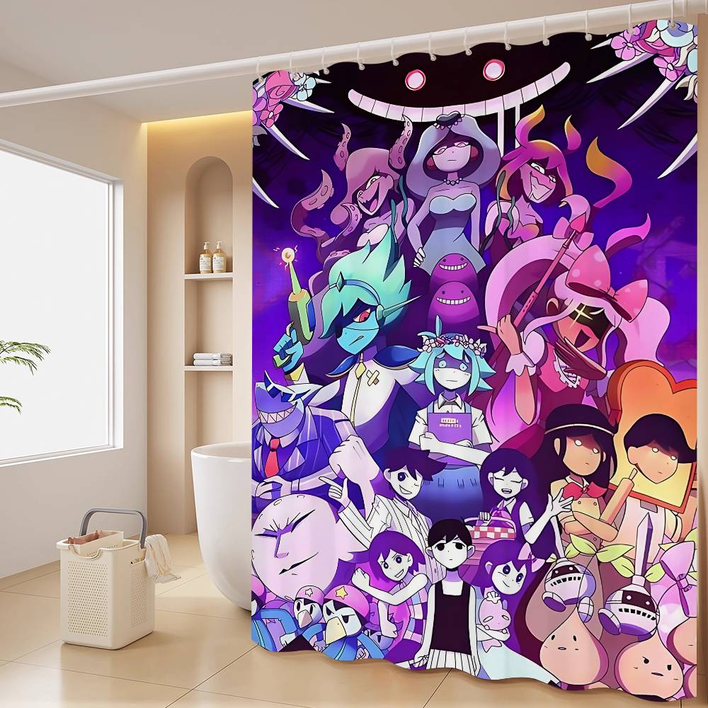 Classic Hot Horror Video Game Omori Shower Curtain, Bathroom Decorative Shower Curtain, Waterproof Shower Curtain With Hooks