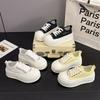 Summer Korean version lace-up thick-soled heightening little white shoes breathable versatile soft-soled casual board shoes big head women's shoes