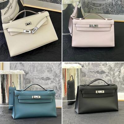 Gao Ding  Half Wax Thread Half Hand Sewn First Generation Swift Top Layer Cowhide Handbag Single Shoulder Crossbody Chain