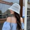 Knitted Sun Hat Wide Brim Hollow Beach Cap Casual Fisherman Hat