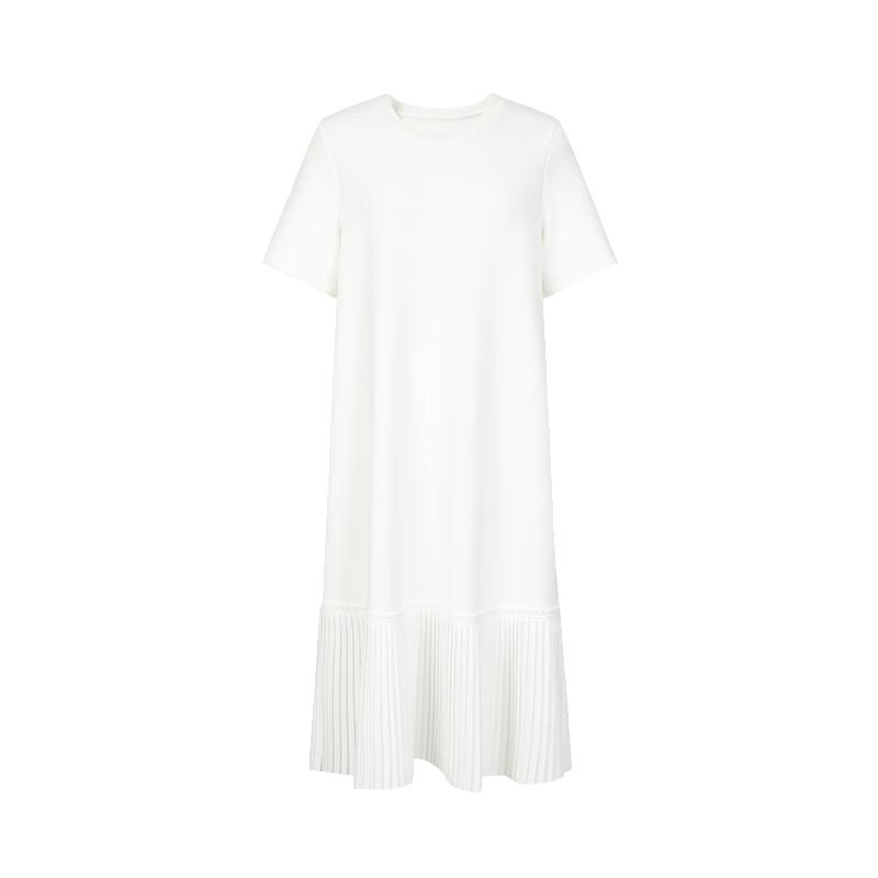 

Women s Cleanfit Spliced Pleated A-Line Maxi Dress L