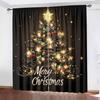 Christmas Tree Blackout Curtains 2pcs   Merry Print Light Filtering Rod Pocket Fade Resistant Machine Washable for Home Decor