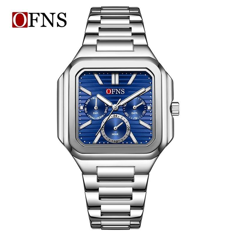 OFNS Fashion Men's Quartz Watch Elegant Clock Calendar Luminous Wristwatch Business Casual Watches