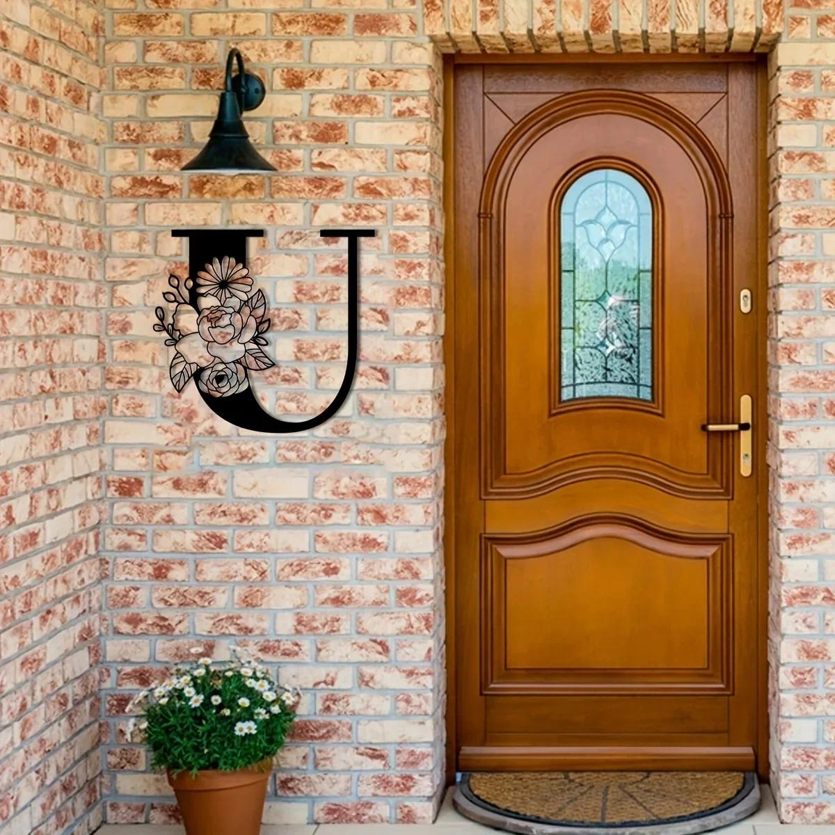 Потрясающая металлическая табличка с цветочными буквами-монограммами! Металлическое — фото 17