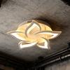 Dimmable Floral Ceiling Light Adjustable Light Color Lamp with Remote Control Modern Acrylic LED Fixture for Living Room & Bedroom