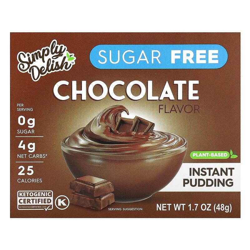 Plant-Based Instant Pudding, Chocolate, Sugar Free, 1.7 oz (48 g)