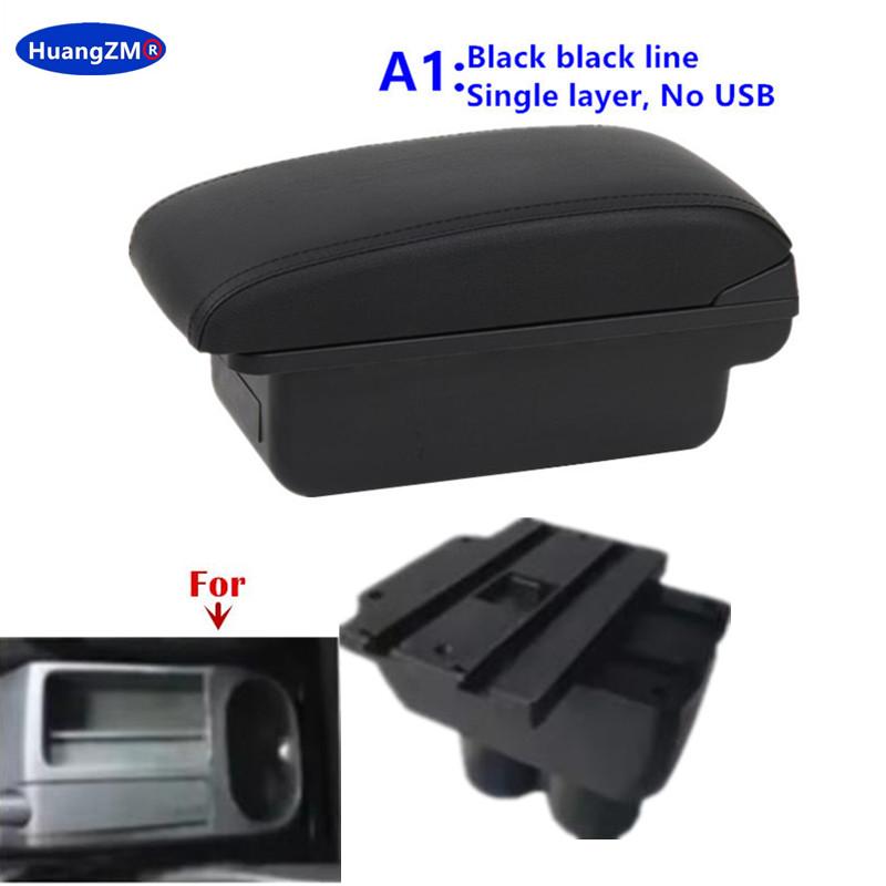 For VW Touran Caddy Armrest Box For Volkswagen VW Touran Caddy Central Storage box Interior Dedicated Retrofit Car Accessories A1 black line No USB