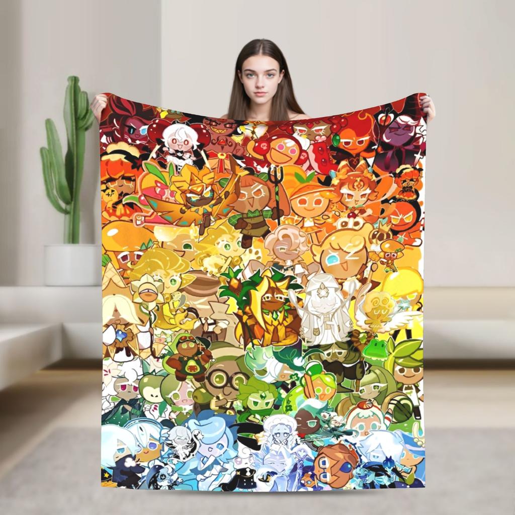 Cookie Run Kingdom Pure Vanilla Cookie Flannel Throw Blanket  for Bedspreads Knitted Blanket Office Super Soft Breathable