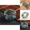 Vintage Turquoise Bracelets Jewelry Set For Female Boho Style Fashion Gift