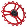 MEIJUN 17T Ceramic Rear Derailleur Guide Wheel Aluminum Alloy Rear Derailleur Pulley Wheel for Road Mountain BikeRed