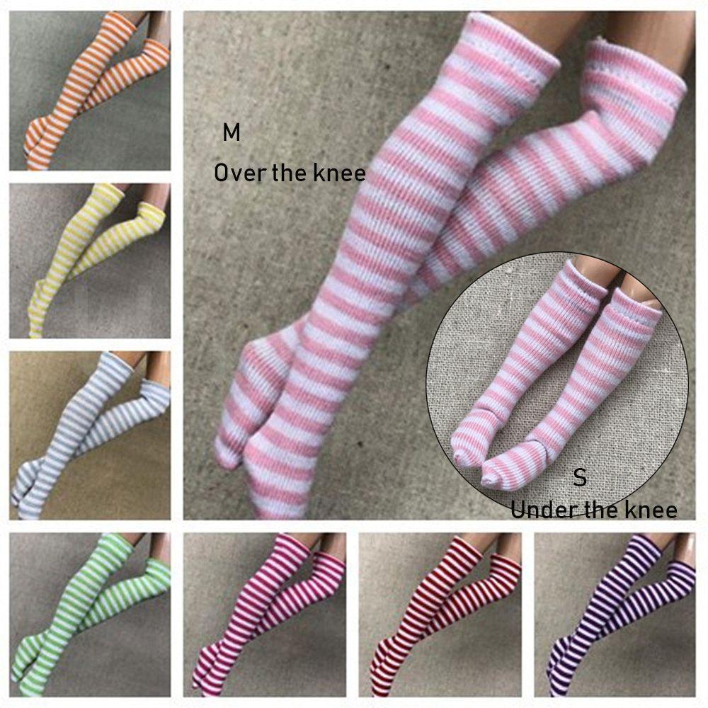 1 Pair Fashion Children  Girl DIY 's Clothes Accessories 1/6  Stockings Christmas Gift Stripe Socks