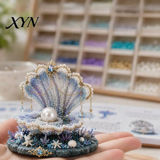 Crystal Bead Animal Kit Mythical Ocean DIY for Beginners, 3D Beaded Making with Instructions, Sea Creature Unique Designs Beads and Pattern
