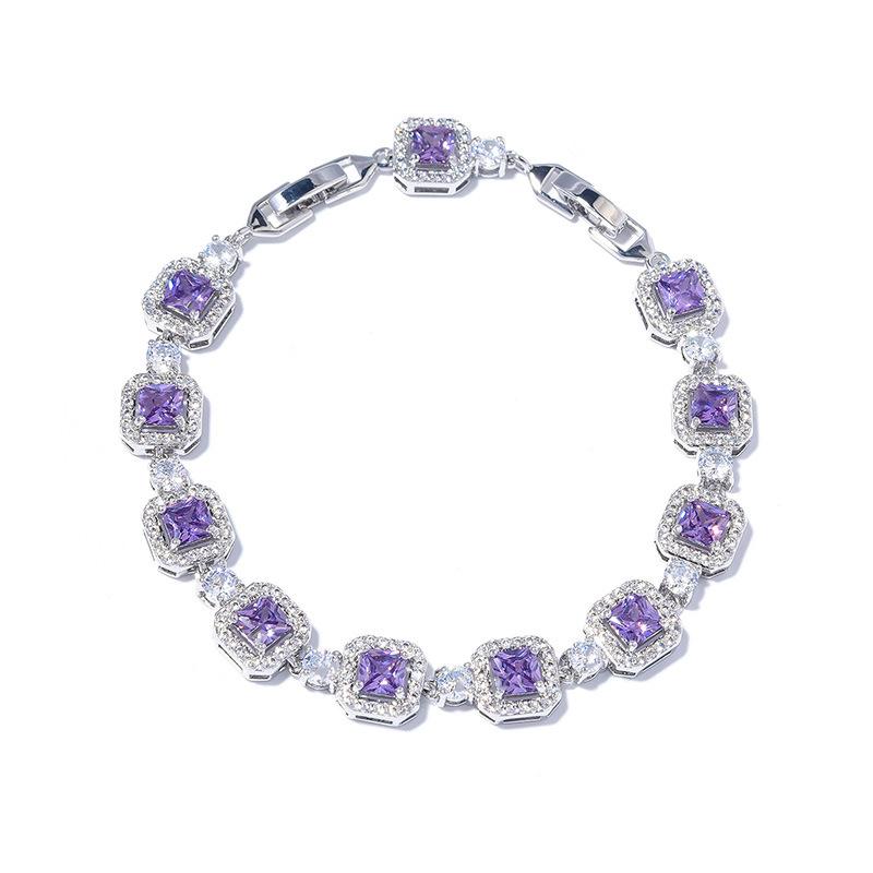 Adjustable Color Zircon Bracelet Female European and American Fashion Full Diamond.