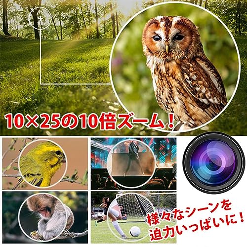 Digital Recording Binoculars with Up to 10x Zoom, Video and Still Photography, Lightweight and Compact, Ideal for Outdoor Activities, Bird Watching, S