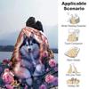 1pc Dog Printing Lightweight Flannel Blanket, Comfortable and Warm Blanket, for Camping Sofa Bed and Couch Office, in All Seasons