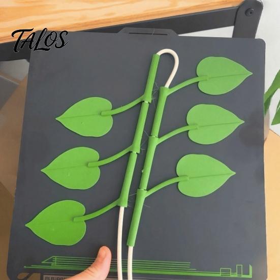 Data Cable Organizer for Office 6Pcs Vine Shaped Organizer, Green Leaf Cord Holder, Decorative Wall Plant Fixers Mounted Wire Manager, Reusable