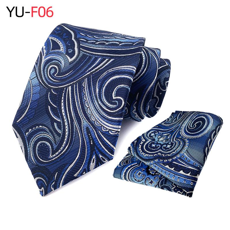 Polyester Paisley Tie Pocket Towel Two-Piece Set, Business Tie