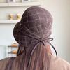 New Retro Rear Split Bucket Hat Women's Autumn and Winter Thick Fashion Versatile Commuter Visor Showing Washbasin Hat