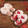 New Year Velvet Girls' Embroidered Hanfu Boots - Winter Style