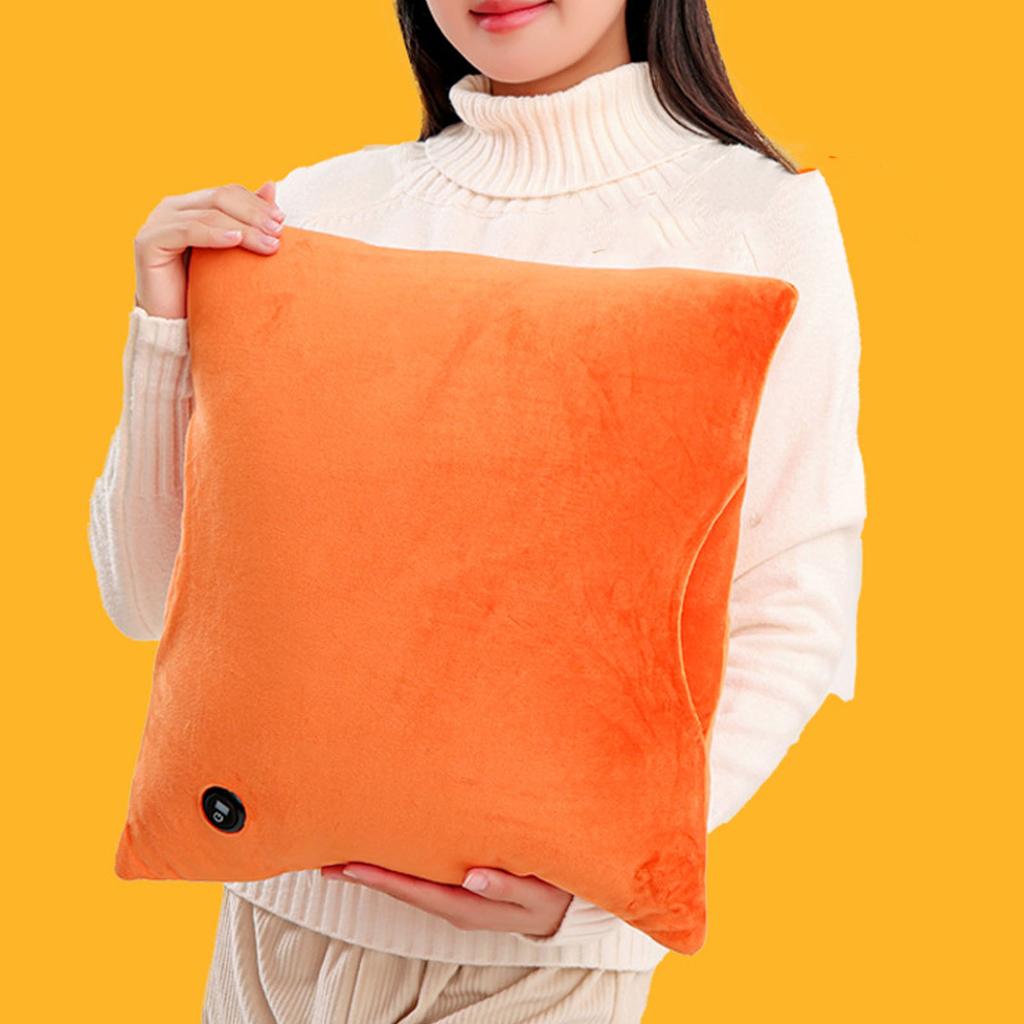 Heated Throw Pillow Quick Heating 3 Temperature Settings Soft 7D Cotton Lining Electric Heating Pillow with Overheating Guard