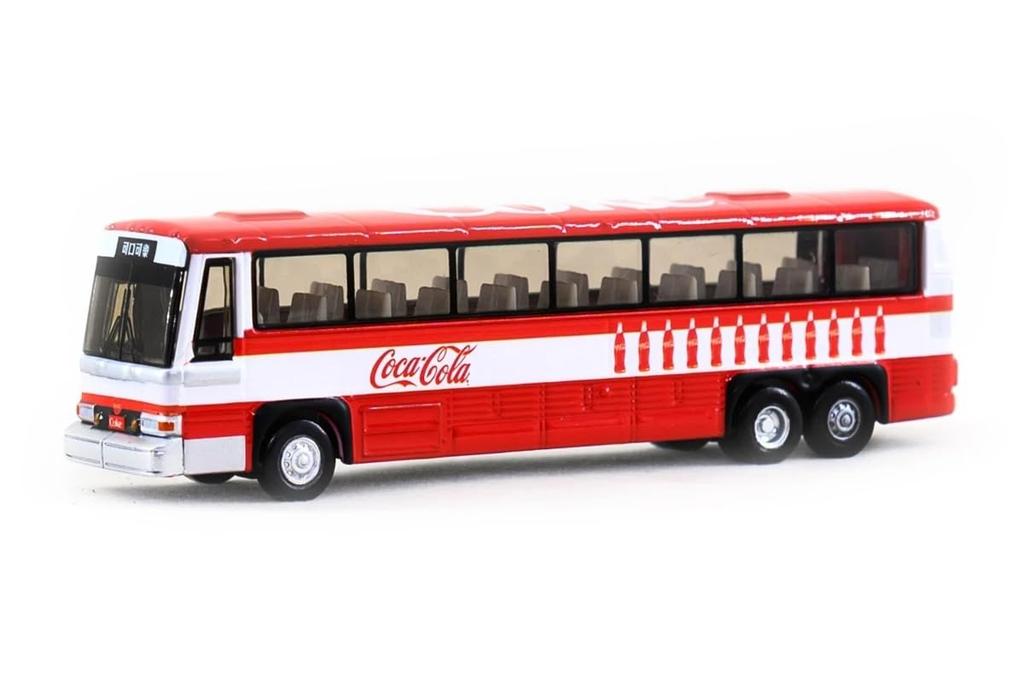 Tiny City Scale 96A3 Diecast Model 1/110 Single-Deck Coca-Cola Bus, Car, Red/White