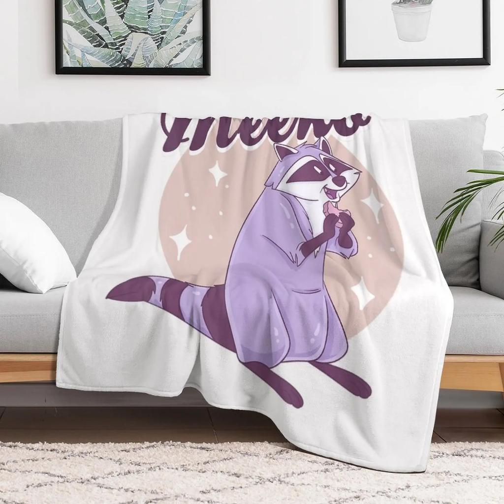 Lovely cute Animal is Eating in the Funny Mood Throw Blanket Warm Napping Blanket for Office Couch Bed