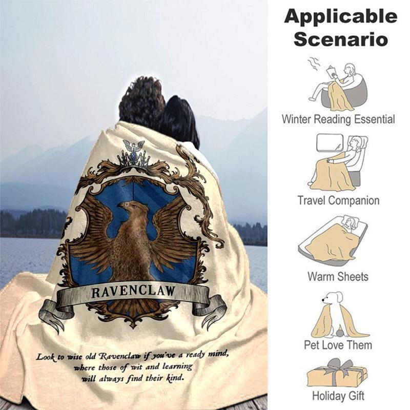 Ravenclaw Crest Poster - Hogwarts House DecorPrint Blanket, Soft Blanket For Sofa Office Bed And Travelling Daughter Birthday Gift esj242