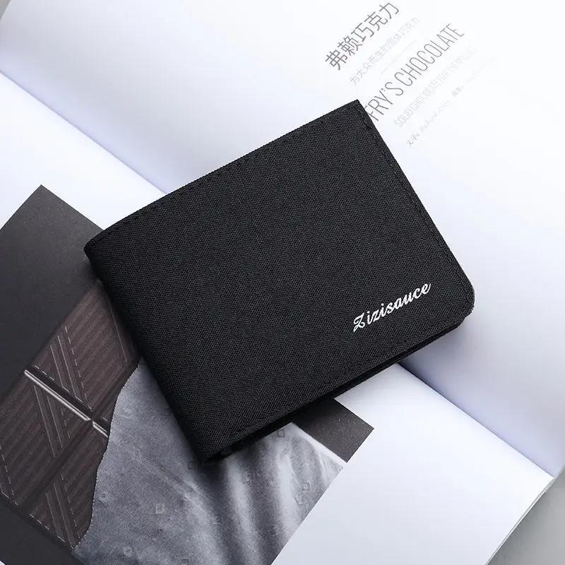 Canvas Men Wallet Card Holder Wallet Male Money Bag ID/Photo/Bank Holder Short Purse Credit Card Case Bag Black/Blue/Gray