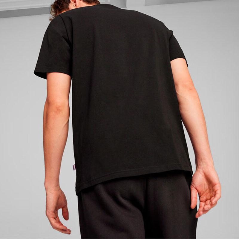 Puma Logo Print Breathable Short Sleeve T-Shirt Men tops Black 682147-01