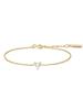 [Worn by Baek Ji-heon At Pmina] Gold Sparkle Heart 925 Silver Bracelet B074-01G.