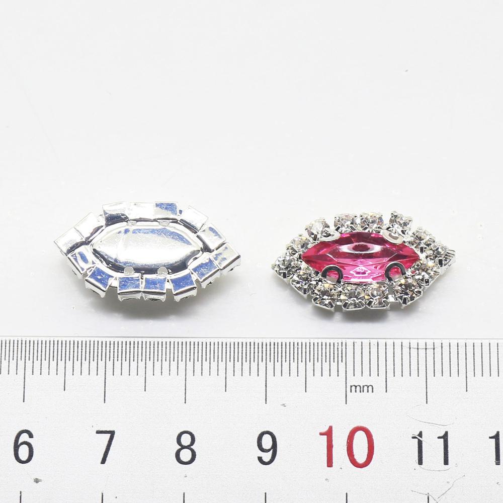 LKERAN 10pcs/lot 12*24mm Geometry Acrylic Rhinestone Buttons for 4-hole Fashion DIY Handmade Sewing Decoration Jewelry Parts