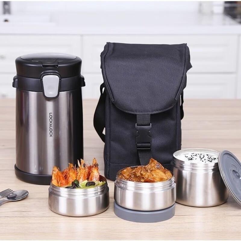 LOCK&LOCK LHC8034 2L Stainless Steel Insulated Food Jar