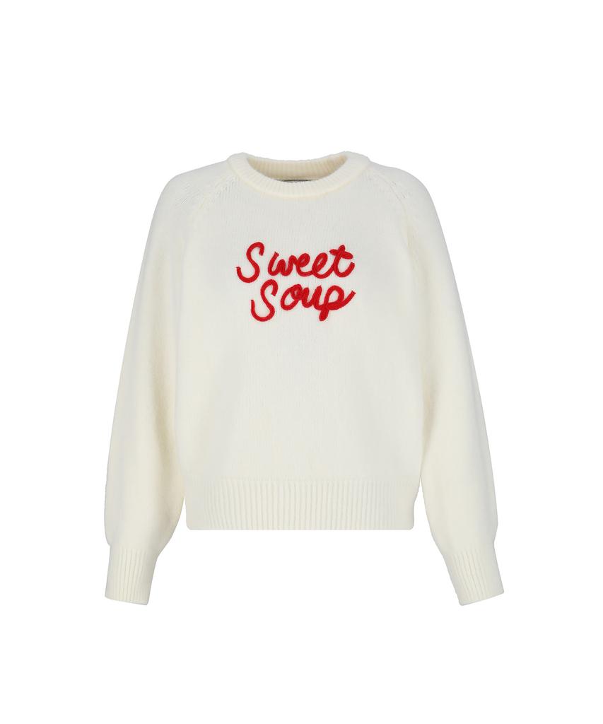 SWEET SOUP Lettering Point Crop Knit (Wbblkf1)