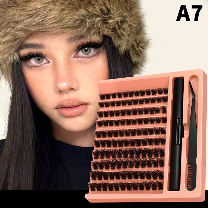 120Pcs Diy Lashes Extension Kit Fluffy Lash Clusters Set Individual Eyelashes With Bond Seal And Lash Tweezer Makeup At Home
